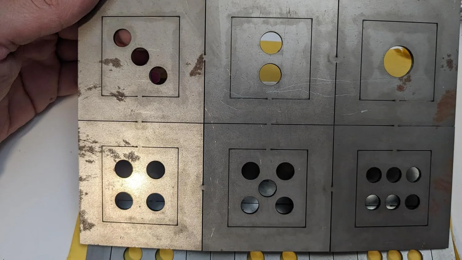 Customer photo of clean, consistent weld beads on metal practice pieces